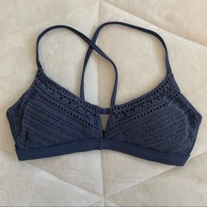 {Xhilaration} Blue Crochet Bikini Swim Top | M